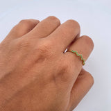 Anillo Churumbela 0.95gr / T7 3/4 / Circones Verdes Oro Amarillo 18K $