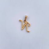 Dije Letra N 1.05gr / 1.8cm / Circones Blancos Oro Amarillo 18K &