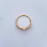 Anillo Corona Corazon 15's 2.55gr / T10 3/4/ Circones Blancos Dos Oros Amarillo Blanco 18K $