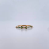 Anillo Moño Churumbela 1.75gr / T7 / Circones Verdes Oro Amarillo 18K $