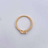Anillo Moño Churumbela 1.75gr / T7 / Circones Verdes Oro Amarillo 18K $