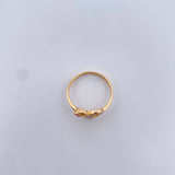 Anillo Flor Corazon 15's 2.05gr / T6 1/2 / Circones Blancos Fucsias  Dos Oros Amarillo Blanco 18K $