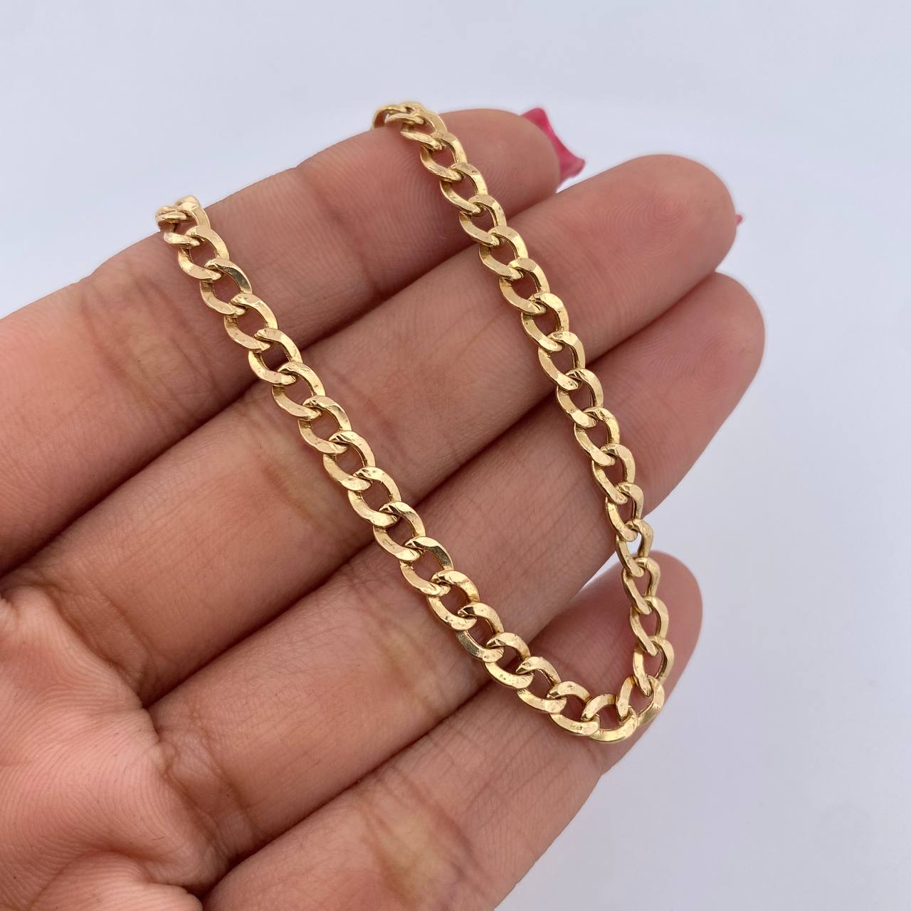 Pulso Cubano 3.35gr / 18.8cm / 4.1mm Oro Amarillo +0 18K $