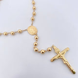 Rosario Virgen Milagrosa 19.3gr / 68.6cm / 6-7mm Bolas Lisas Oro Amarillo 18K $