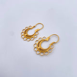 Candongas Reinas 3gr / 2.8cm / Filigrana Oro Amarillo 18K $