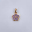 Dije Flor 1.4gr / 1.7cm / Electroestatico Lila Oro Amarillo 18K $
