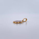 Dije Flor 1.4gr / 1.7cm / Electroestatico Lila Oro Amarillo 18K $