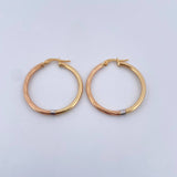 Candongas Lui 2.95gr / 3.1cm / Lisas Rayadas Tres Oros 18K $