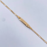 Pulso Bebé Figaro 1.4gr / 13.7cm / 1.5mm Placa Rectangular Lisa Oro Amarillo +1 18K $