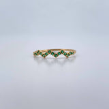 Anillo Churumbela 0.95gr / T7 3/4 / Circones Verdes Oro Amarillo 18K $