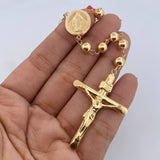 Rosario Virgen Milagrosa 19.3gr / 68.6cm / 6-7mm Bolas Lisas Oro Amarillo 18K $