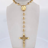 Rosario Virgen Milagrosa 19.3gr / 68.6cm / 6-7mm Bolas Lisas Oro Amarillo 18K $