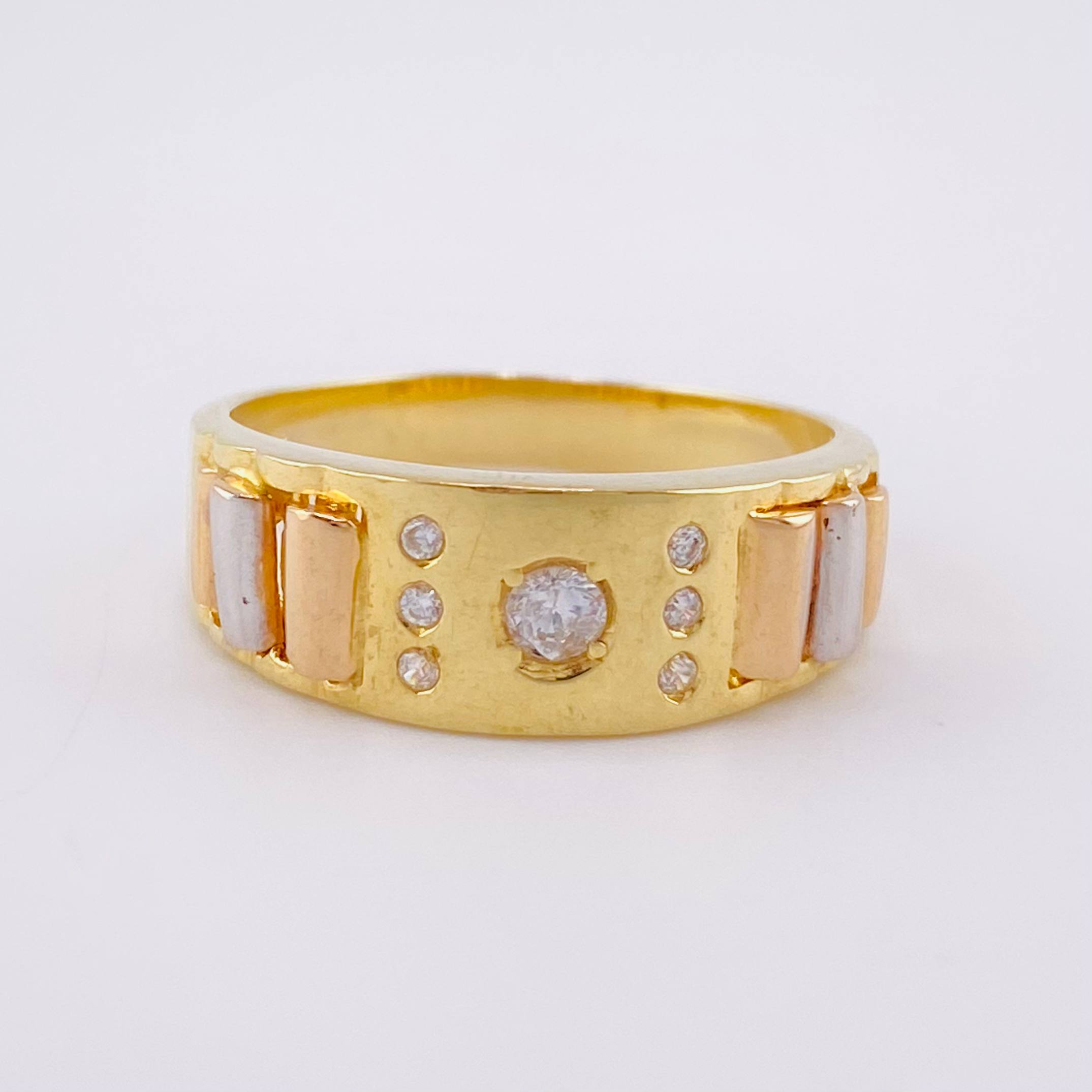 Anillo Solitario Bolumba 5.3g / T9 1/2 Tres Oros 18K