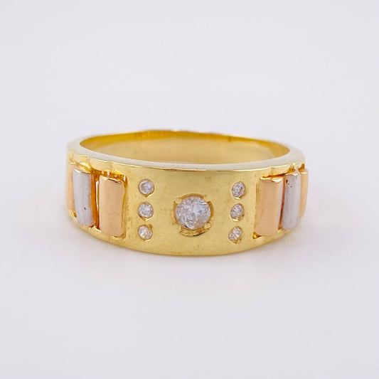 Anillo Solitario Bolumba 5.3g / T9 1/2 Tres Oros 18K