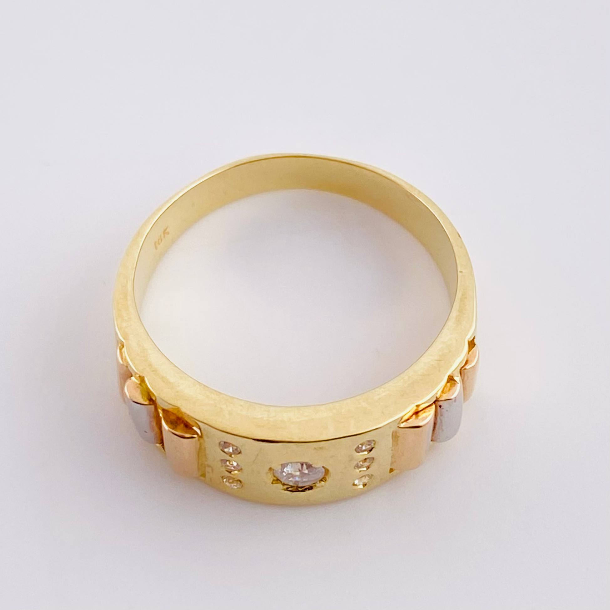 Anillo Solitario Bolumba 5.3g / T9 1/2 Tres Oros 18K