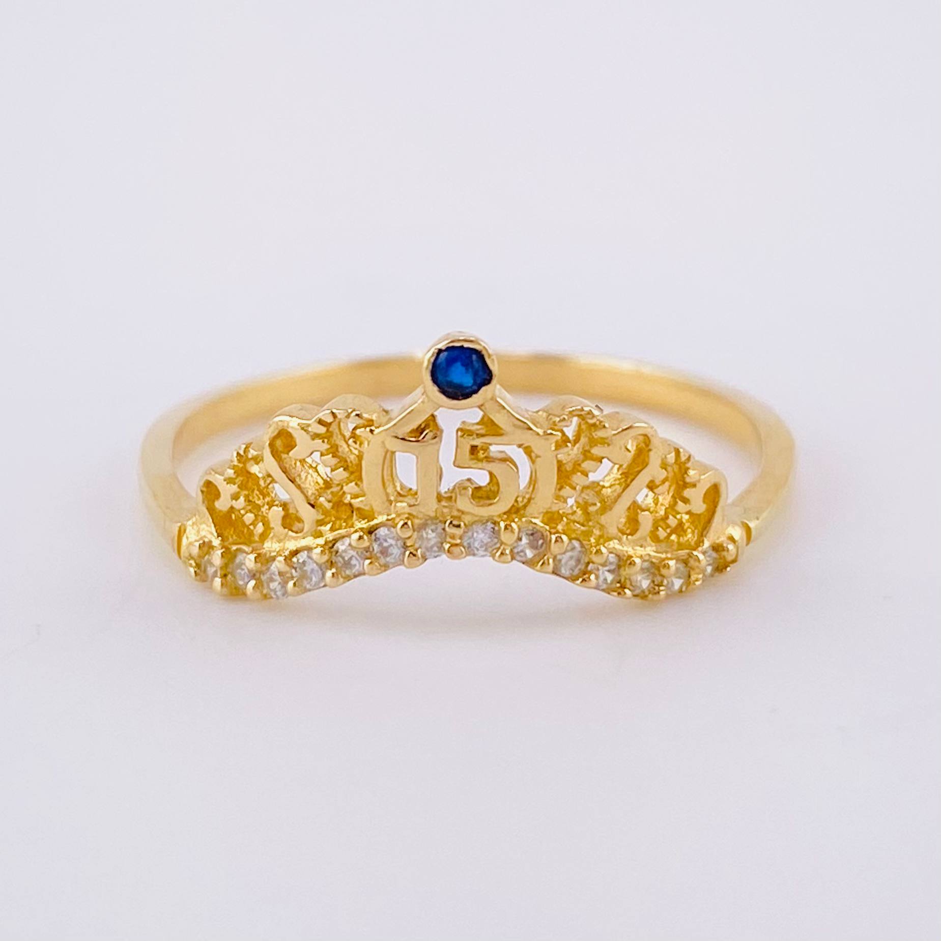 Anillo Corona 15's 1.95g / T7 3/4 Oro Amarillo 18K