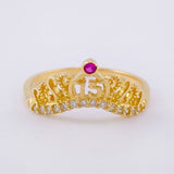 Anillo Corona 15's 1.8g / T5 1/4 Oro Amarillo 18K