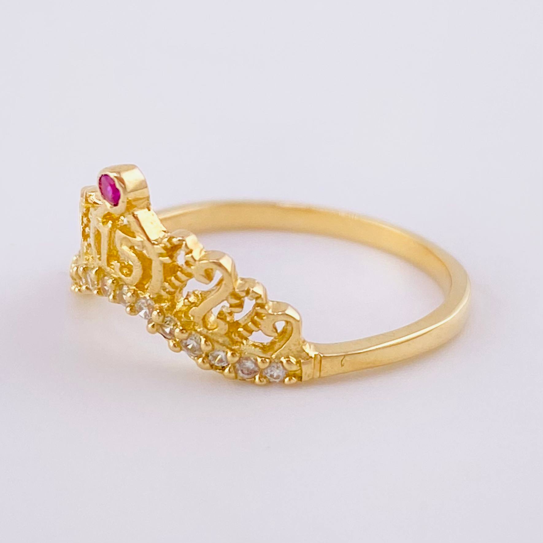 Anillo Corona 15's 1.85g / T7 Oro Amarillo 18K