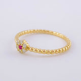 Anillo Burbuja Flor 1.5g / T6 1/4 Oro Amarillo 18K