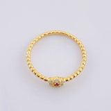 Anillo Burbuja Flor 1.5g / T6 1/4 Oro Amarillo 18K