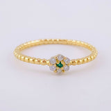 Anillo Burbuja Flor 1.45g / T6 Oro Amarillo 18K