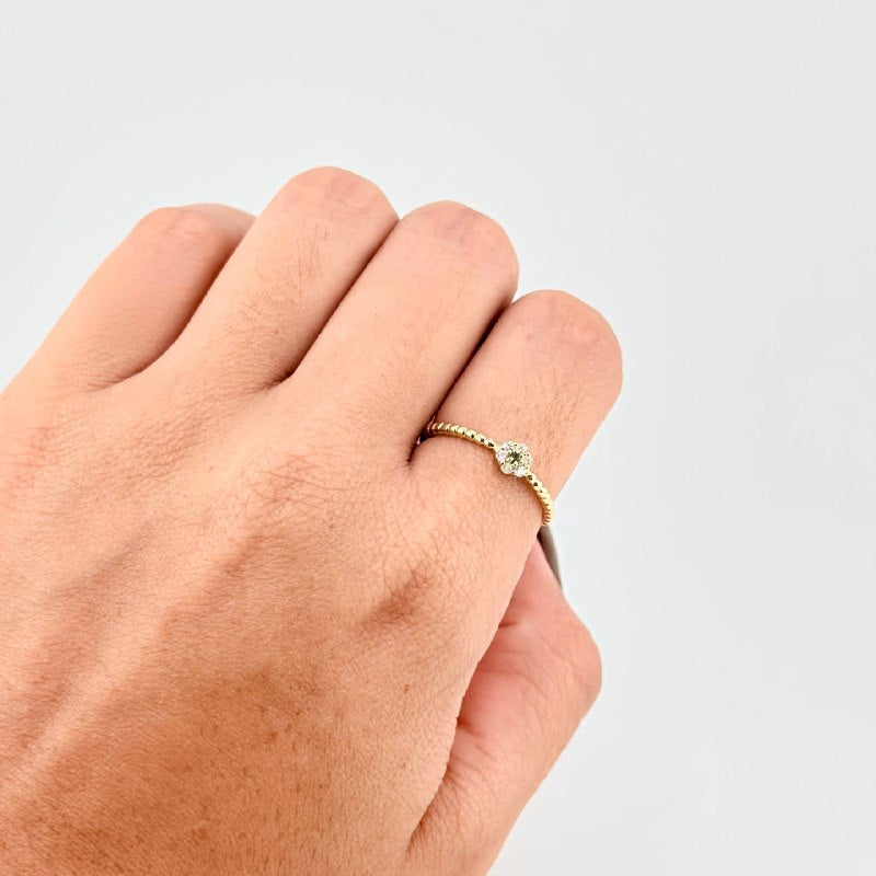 Anillo Burbuja Flor 1.55g / T7 Oro Amarillo 18K