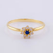 Anillo Solitario Flor 7 Petalos 1.45g / T7 1/2 Oro Amarillo 18K