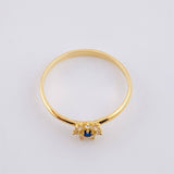 Anillo Solitario Flor 7 Petalos 1.25g / T6 1/2 Oro Amarillo 18K
