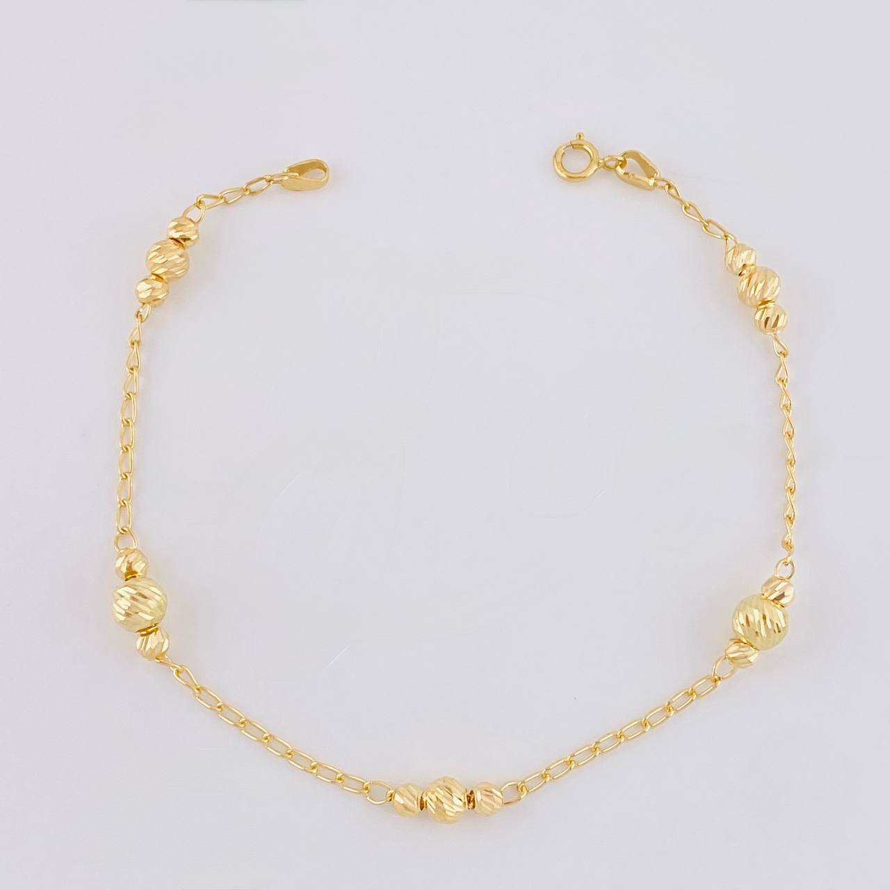 Pulso Tipo Militar Diamantado 2.15g / 18.5cm / 1.4mm Oro Amarillo 18K