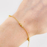 Pulso Tipo Militar Diamantado 2.1g / 18.3cm / 1.4mm Oro Amarillo 18K
