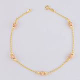 Pulso Tipo Militar Diamantado 2.2g / 18.7cm / 1.4mm Dos Oros Amarillo Rosa 18K