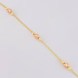 Pulso Tipo Militar Diamantado 2.15g / 18.5cm / 1.4mm Dos Oros Amarillo Rosa 18K
