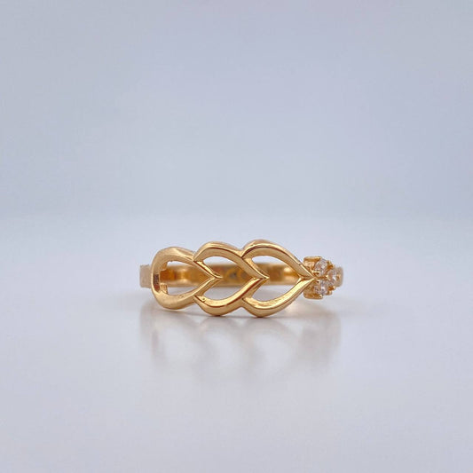 Anillo Corazon En Flecha 1.65gr / T6 1/2 / Oro Amarillo 18K &