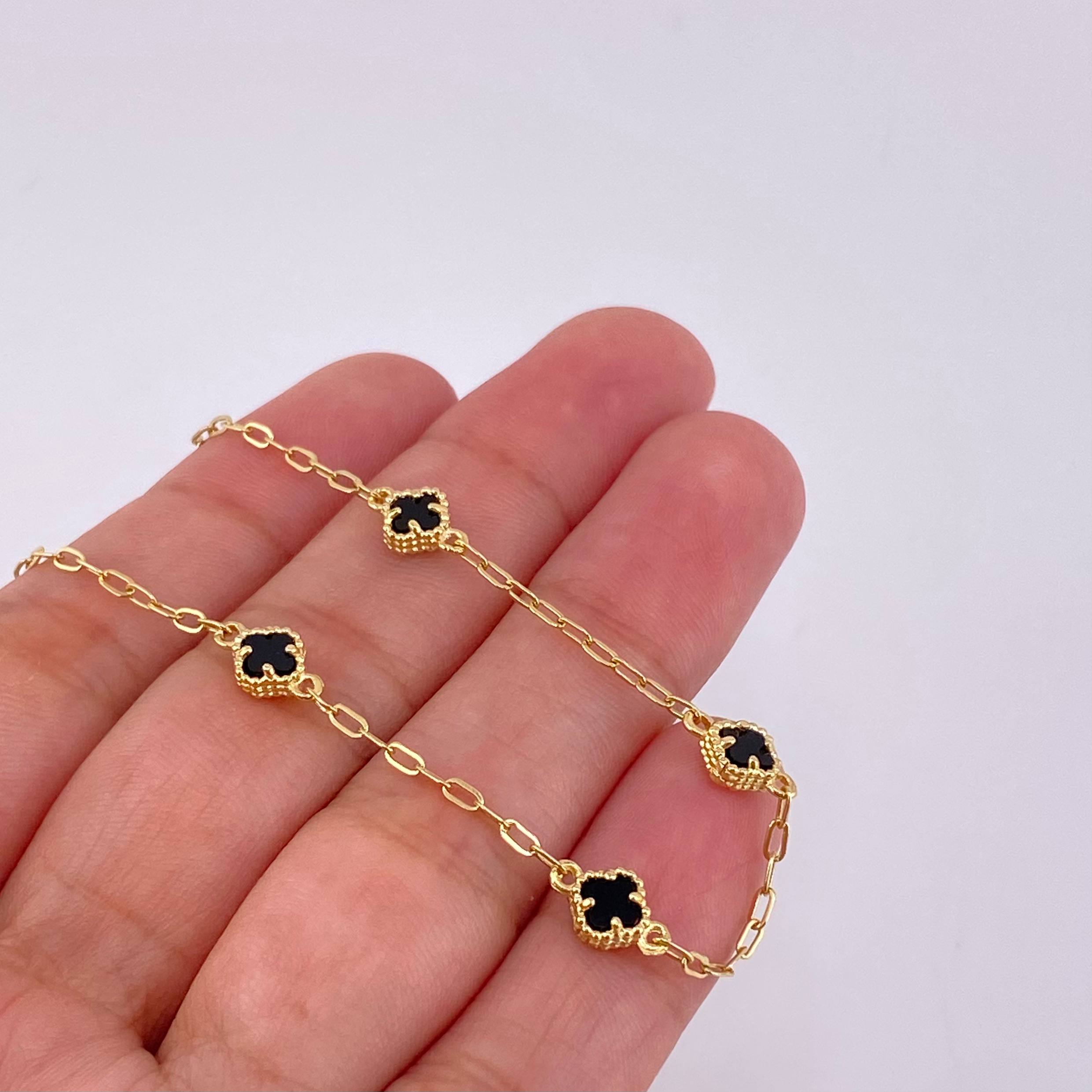 Pulso Trébol Cajón 2.65g / 20.6cm / 1.7mm Oro Amarillo 18K