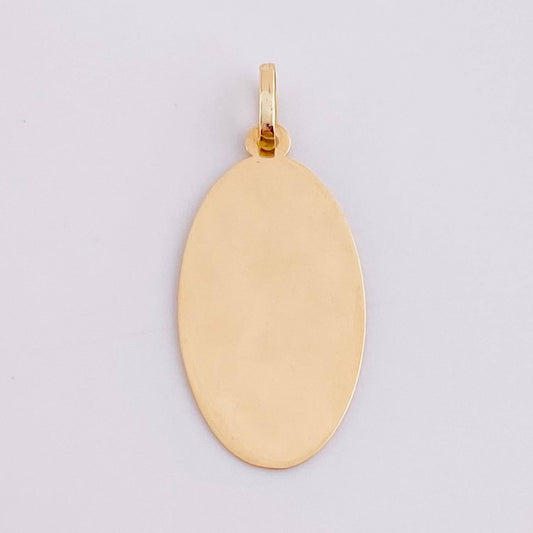 Dije Placa Ovalada 0.9g / 2.9cm Oro Amarillo 18K