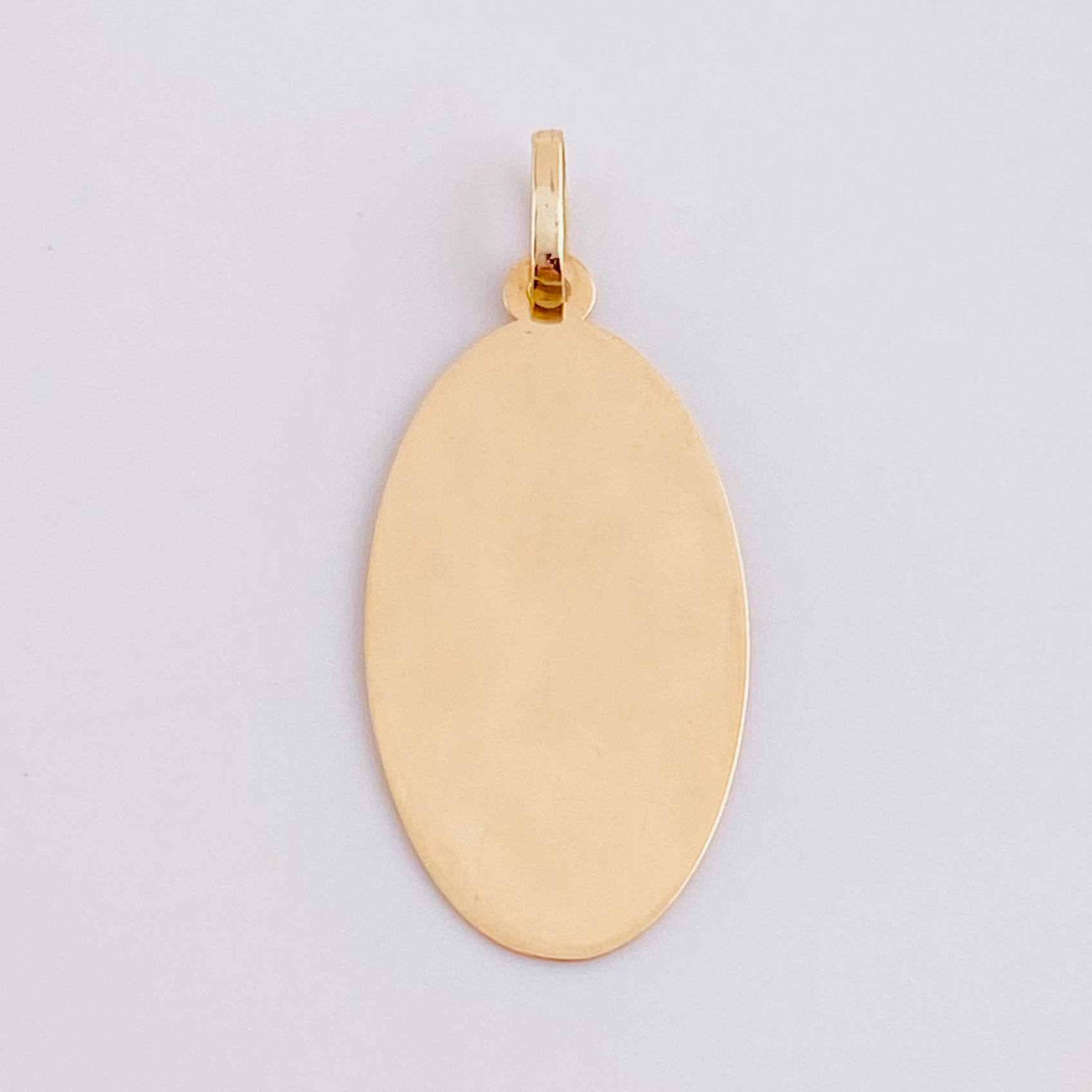Dije Placa Ovalada 0.75g / 2.9cm Oro Amarillo 18K