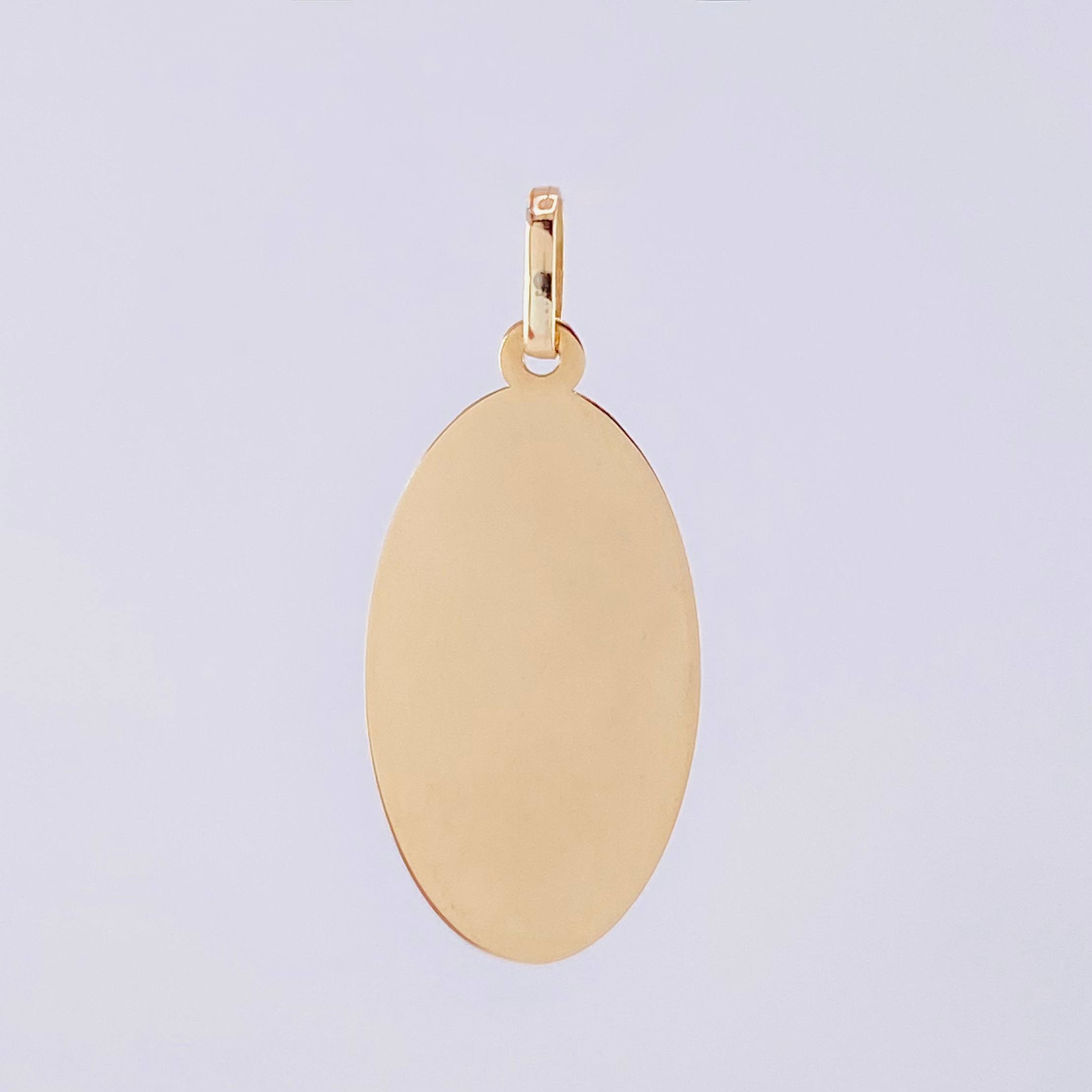 Dije Placa Ovalada 0.75g / 2.9cm Oro Amarillo 18K
