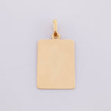 Dije Placa Cuadrada 0.8g / 2.4cm Oro Amarillo 18K