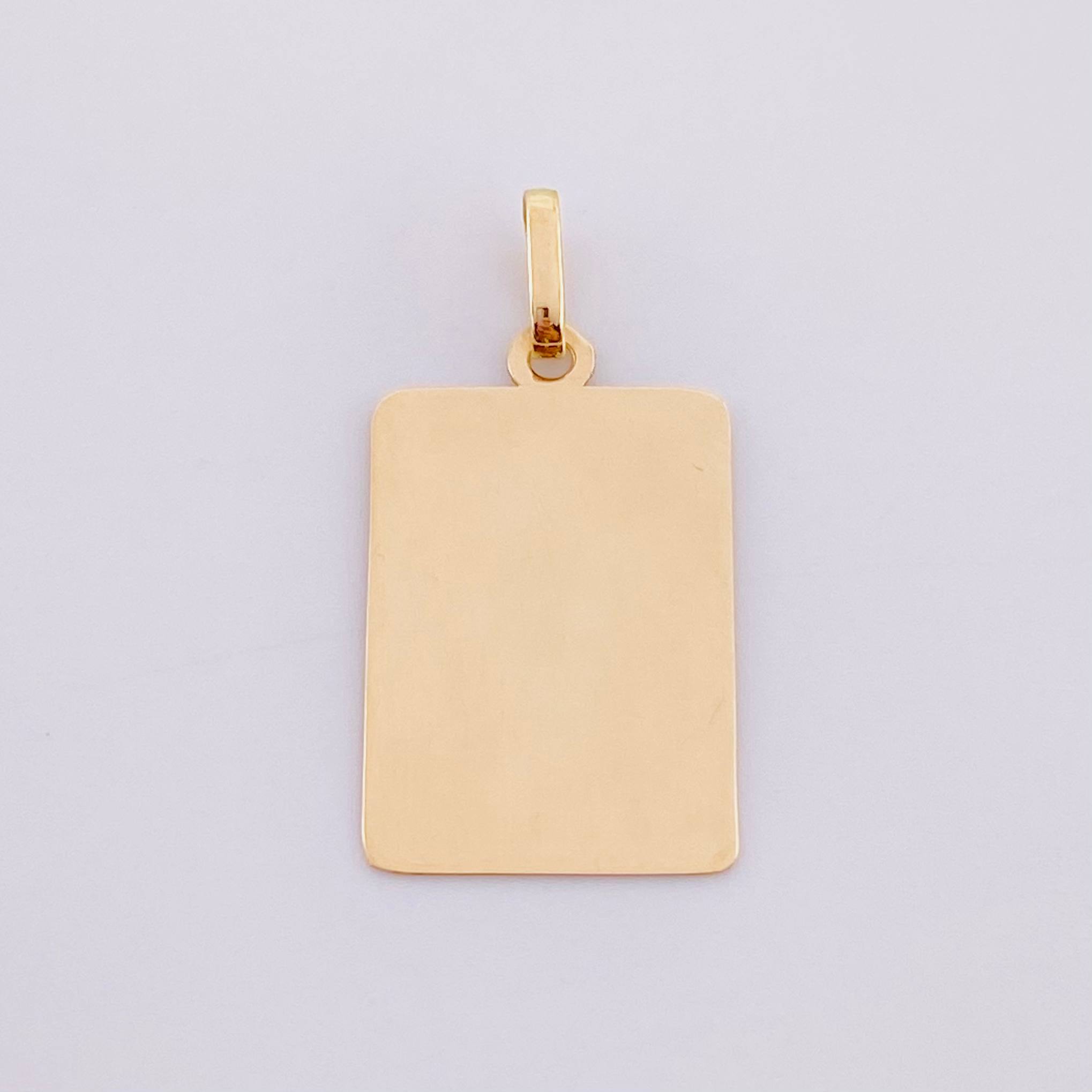 Dije Placa Cuadrada 0.85g / 2.4cm Oro Amarillo 18K