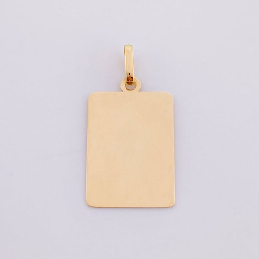Dije Placa Cuadrada 1.05g / 2.4cm Oro Amarillo 18K