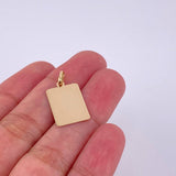 Dije Placa Cuadrada 0.85g / 2.4cm Oro Amarillo 18K