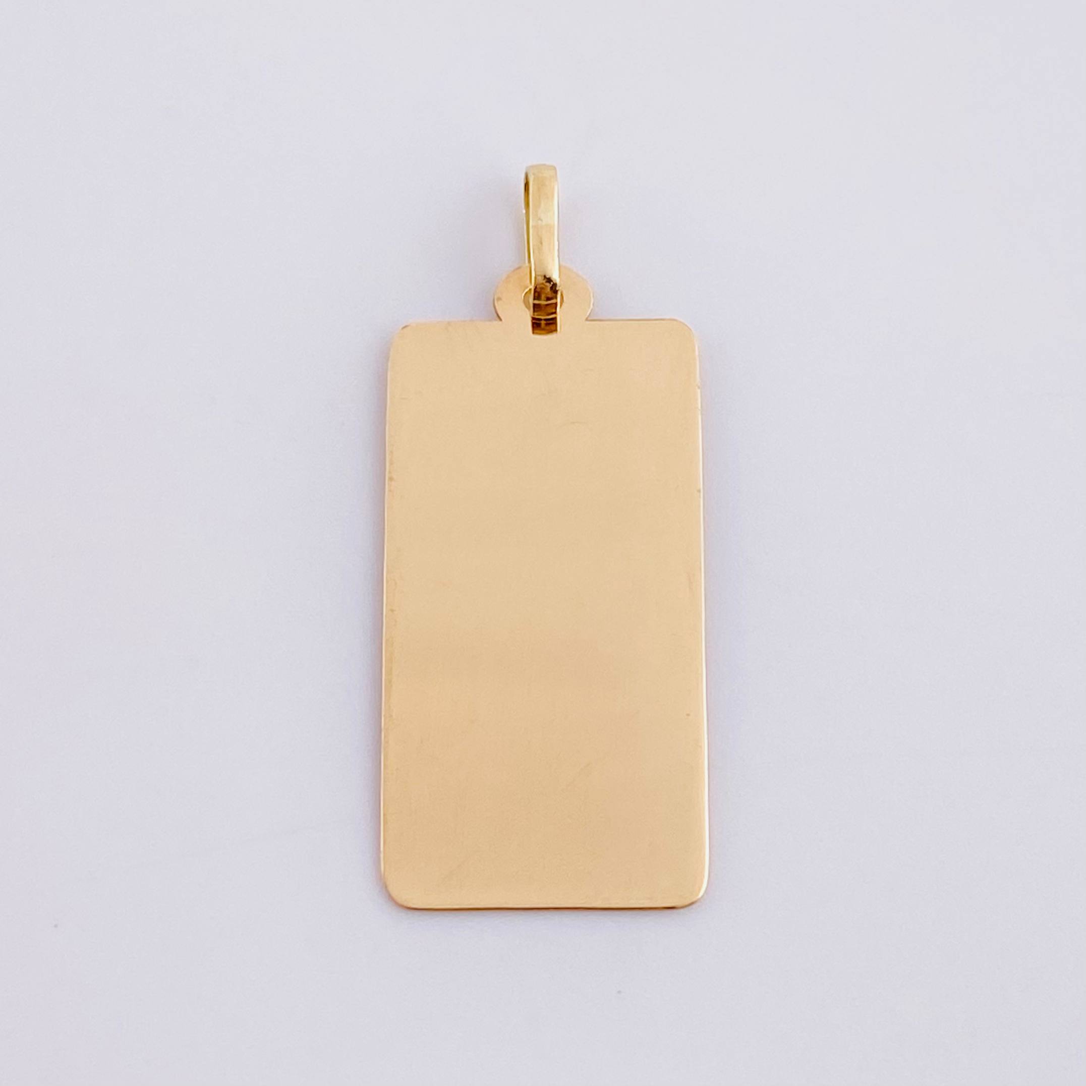 Dije Placa Rectangular Alargado 0.95g / 3cm Oro Amarillo 18K