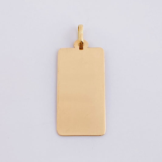 Dije Placa Rectangular 1.2g / 2.9cm Oro Amarillo 18K