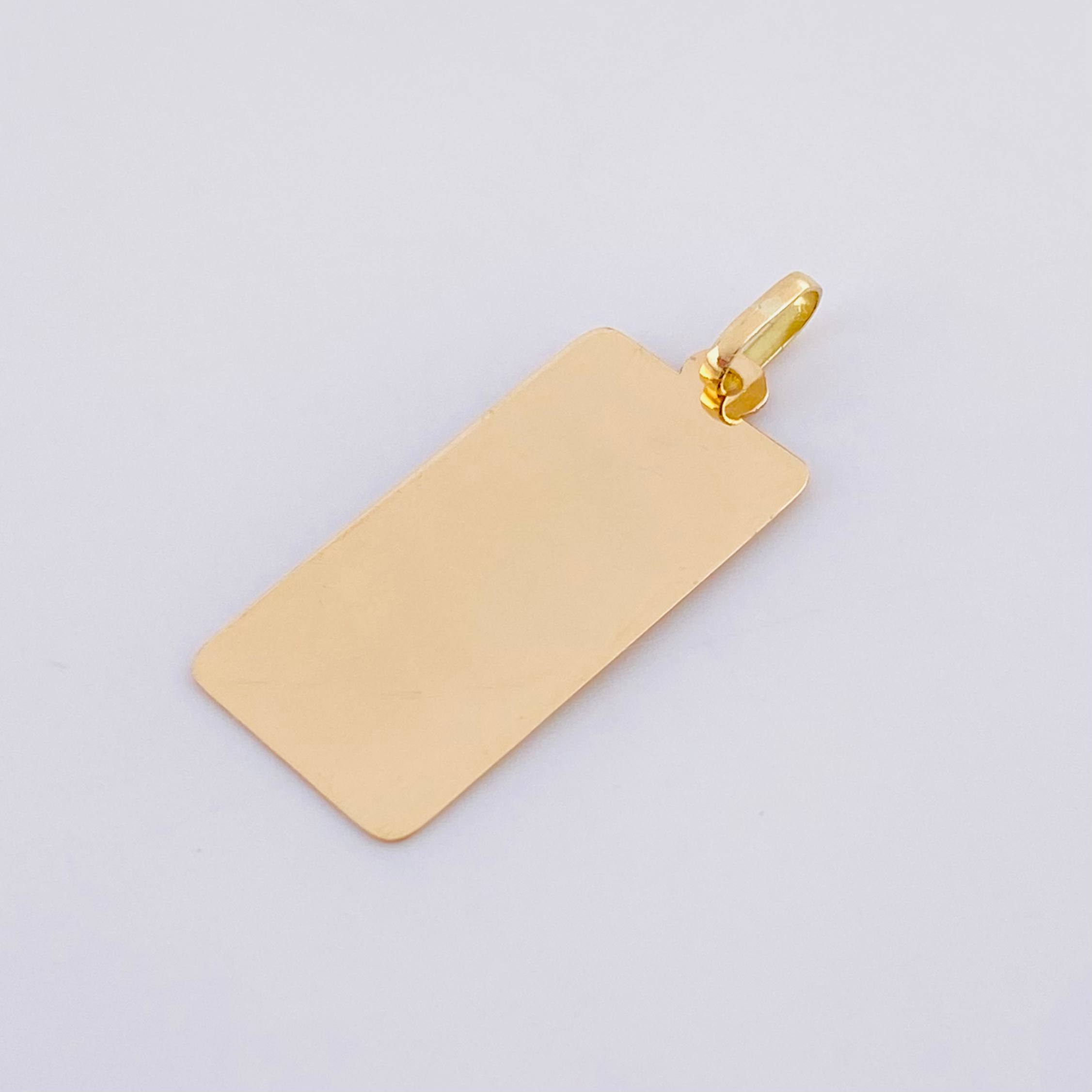 Dije Placa Rectangular Alargado 0.95g / 3cm Oro Amarillo 18K