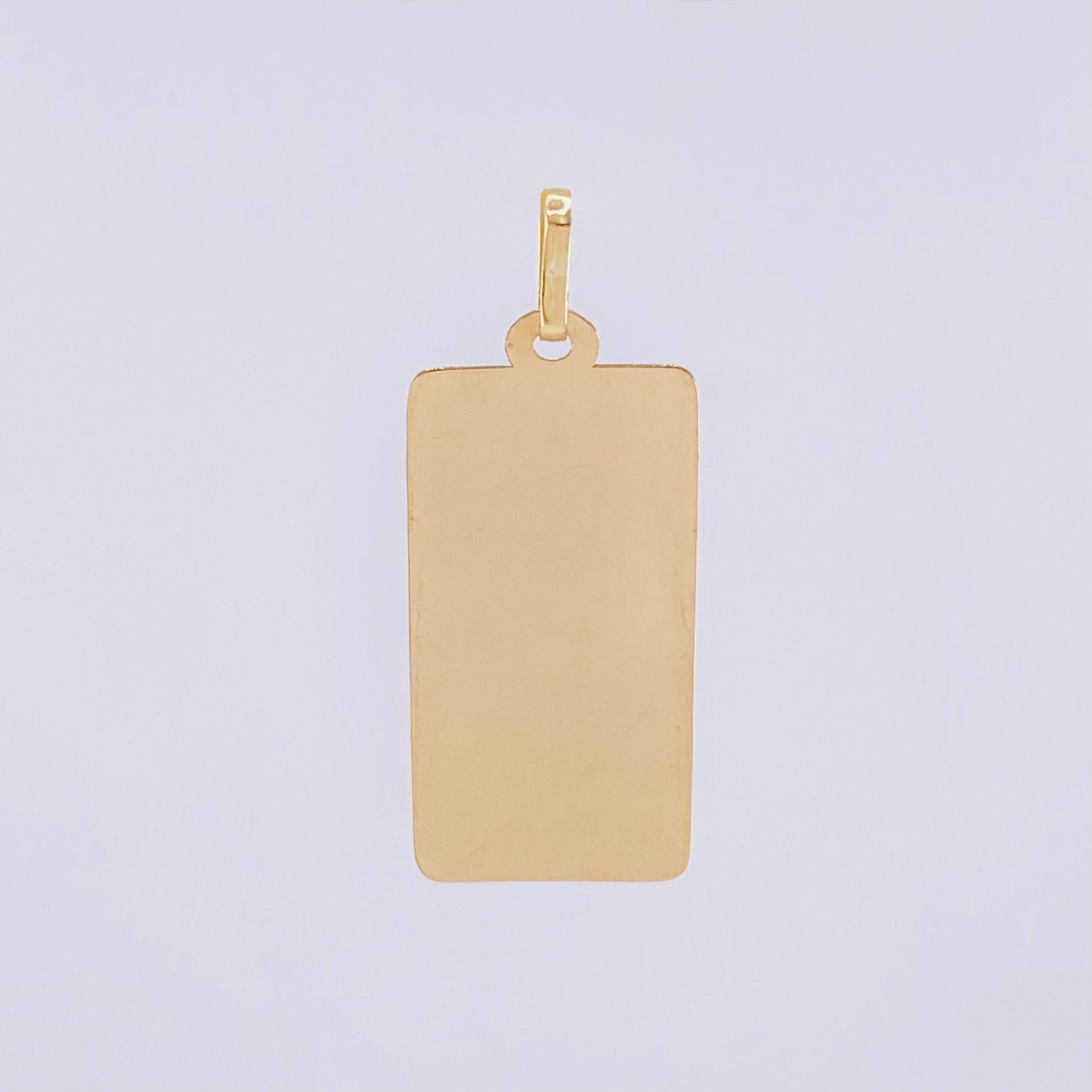 Dije Placa Rectangular Alargado 0.95g / 3cm Oro Amarillo 18K