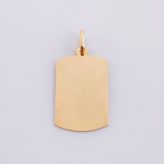 Dije Placa Rectangular Ovalada 0.95g / 2.5cm Oro Amarillo 18K