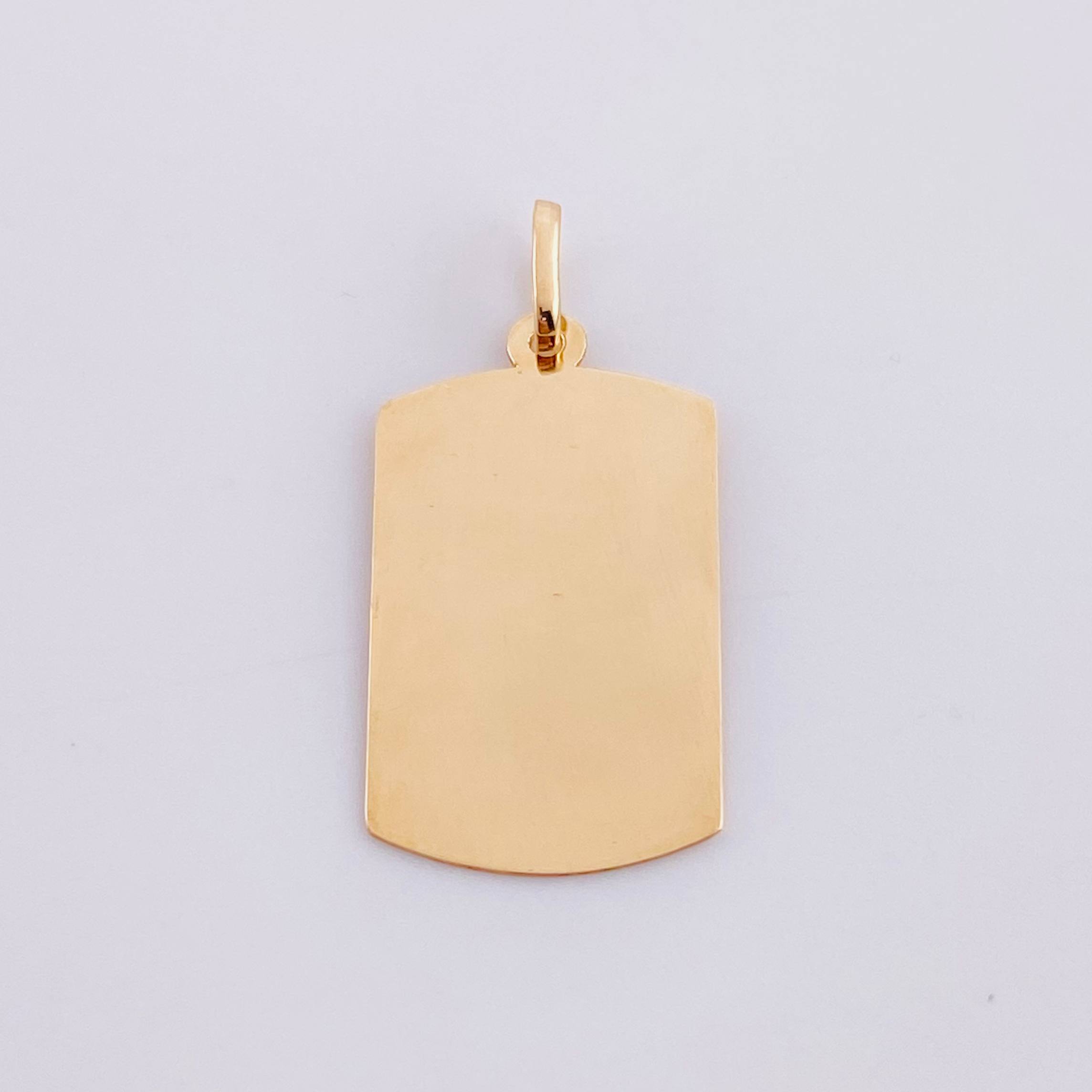 Dije Placa Rectangular Ovalada 0.85g / 2.5cm Oro Amarillo 18K