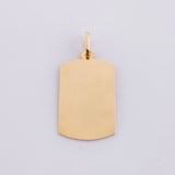 Dije Placa Rectangular Ovalada 0.75g / 2.5cm Oro Amarillo 18K