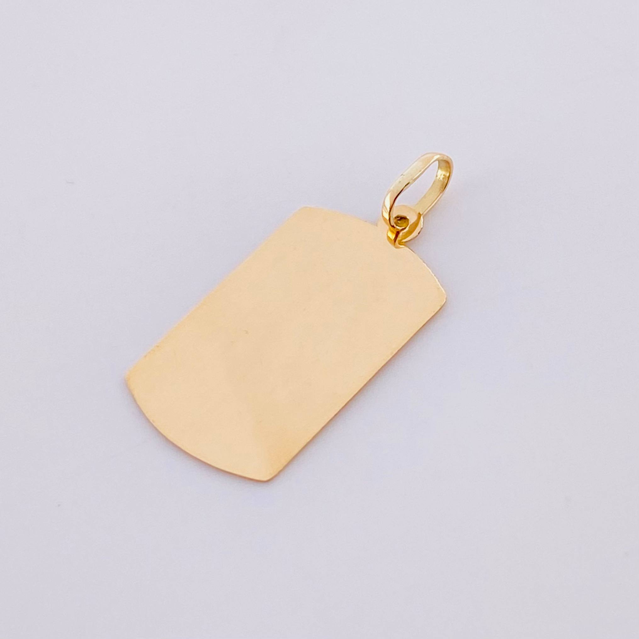 Dije Placa Rectangular Ovalada 0.9g / 2.5cm Oro Amarillo 18K