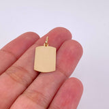 Dije Placa Rectangular Ovalada 0.9g / 2.5cm Oro Amarillo 18K